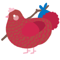 Red Rose, a red and crimson chicken with a lace pattern