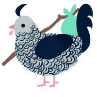 Elle, a silver and tumblr chicken with a double-lace pattern