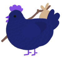 Xxy Malicous Intent, a navy chicken with a lace pattern
