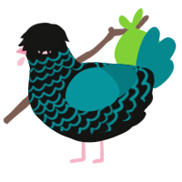 (unnamed), a black and teal chicken with a lace pattern