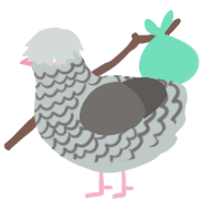The Pebble, a silver and grey chicken with a lace pattern