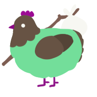 Field, a spring and bark chicken with a head pattern