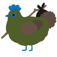 dirt, a olive and bark chicken