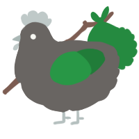 Green pea, a grey and viridian chicken