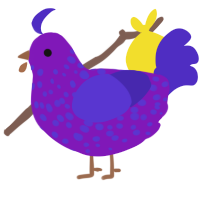 (unnamed), a violet and indigo chicken with a speckle pattern