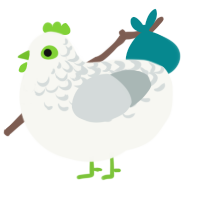 Green Beak, a white and silver chicken with a half-lace pattern
