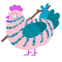 Henry, a rose and sea chicken with a bar pattern