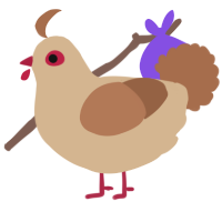 s**t, a beige and brown chicken