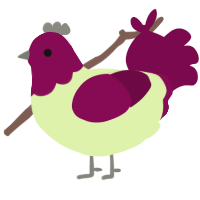 Cider, a apple and wine chicken with a head pattern
