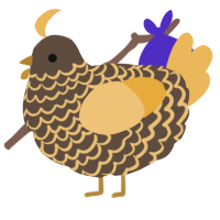 Cielo, a bark and honey chicken with a lace pattern
