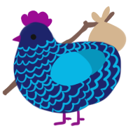 eiffel 65, a navy and cerulean chicken with a lace pattern