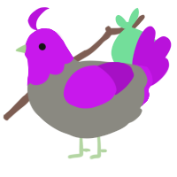 Gakupo, a ash and amethyst chicken with a head pattern