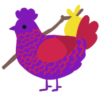 (unnamed), a violet and crimson chicken with a lace pattern