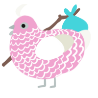 (unnamed), a pink and white chicken with a lace pattern