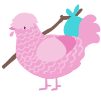 (unnamed), a pink chicken with a lace pattern