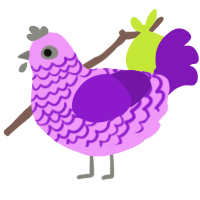 Exiled Plum, a lavender and violet chicken with a lace pattern