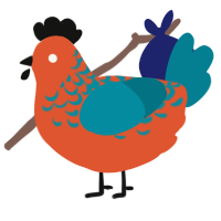econ, a vermilion and sea chicken with a half-lace pattern