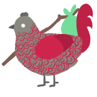 Lots a Lovin, a ash and crimson chicken with a double-lace pattern