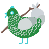 GetInto Hypnosis Mic, a viridian and silver chicken with a lace pattern