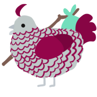 Pulau Ubin, a silver and maroon chicken with a lace pattern