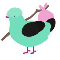 Miku, a mint and sable chicken
