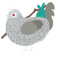 Pewter, a mist and ash chicken with a double-lace pattern