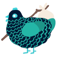 Out the sky, a tumblr and turquoise chicken with a lace pattern