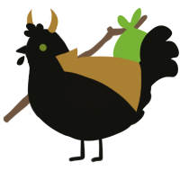 Faith in Persona, a black chicken with a speckle pattern