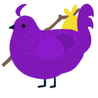 PURPLE, a violet chicken with a half-lace pattern