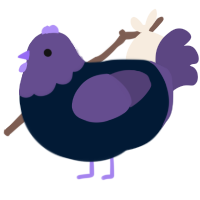 Calamity, a tumblr and overcast chicken with a head pattern