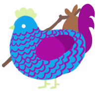 Table, a sky and plum chicken with a lace pattern