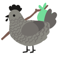 asphalt, a ash and grey chicken with a lace pattern