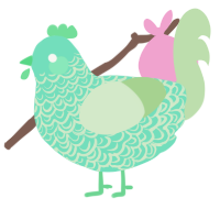 Waves, a mint and gluppy chicken with a double-lace pattern