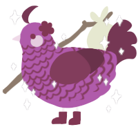 Rosa, a amethyst and wine chicken with a lace pattern