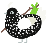 midnight flurry, a black and white chicken with a speckle pattern