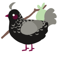 Dark Lily, a sable and ash chicken with a half-lace pattern