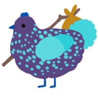 Pleiades, a overcast and aqua chicken with a speckle pattern