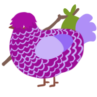 (unnamed), a plum and lilac chicken with a lace pattern