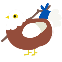 Eagle, a russet and white chicken with a head pattern