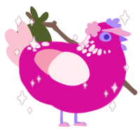 Barbie, a fuchsia and rose chicken with a neck-speckle pattern