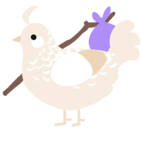 Milk, a cream chicken with a half-lace pattern