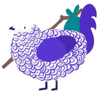 (unnamed), a white and indigo chicken with a double-lace pattern