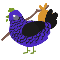 (unnamed), a indigo and sable chicken with a lace pattern