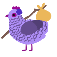 Touka, a lilac and overcast chicken with a lace pattern