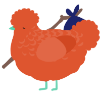 Kunafa, a vermilion chicken with a half-lace pattern