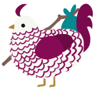 bantay ka, a white and wine chicken with a lace pattern