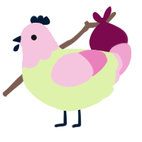 (unnamed), a apple and pink chicken with a head pattern