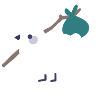 COLON THREE, a white chicken with a lace pattern
