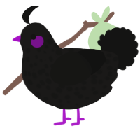 Kochab, a sable and black chicken with a speckle pattern
