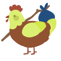 Algae, a russet and lime chicken with a head pattern